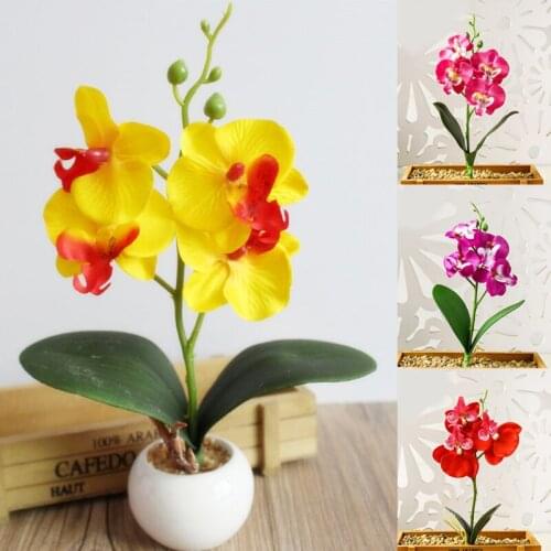 New Artificial Flowers 1bundle MINI Phalaenopsis Bouquet Vase for Home Decor Christmas Wedding Decorative Flowers Wreaths