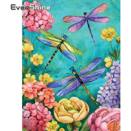 EverShine DIY Diamond Painting Full Drill Square Cartoon Diamond Mosaic Dragonfly Rhinestones Art Handmade Childrens Room Decor