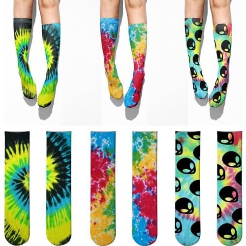 Fashion 3D Printed Colorful Women Long Socks High Quality Compression Calf Socks Sports Cycling Hip Hop Unisex Elastic Socks