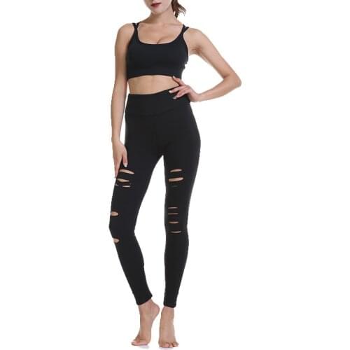Fashion Womens Leggings Plus Size Hole Legging High Waist Elastic Sports Fitness Casual Hollow out Pants leggins mujer