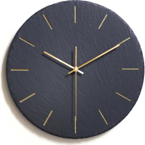 10 Inch Wall Clocks Creative Slate Black Rock Wall Clock Living Room Modern Art Decor Hang Clock