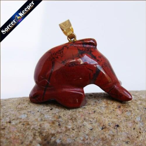 Natural Stone Red River Stone Carving Dolphin Amulet Pendant Free Necklace Fish Fashion Animal Blessing Lucky Jewelry JS711