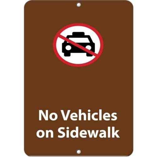 No Vehicles On Sidewalk Parking Poster Funny Art Decor Vintage Aluminum Retro Metal Tin Sign Painting Decorative Signs