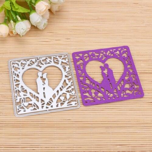 2019 New Wedding Couple Square Frame Metal Cutting Dies Stencils for DIY Scrapbooking Paper Crafts Embossing Template Die Cuts