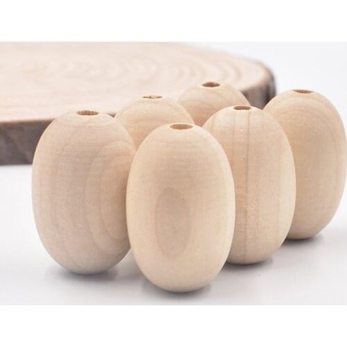 NEW 10Pcs/lot 30mm X 20mm Wooden Beaded Unfinished Natural Oval Wood Beads Charms Spacer Beads DIY Jewelry Findings Whsle Price
