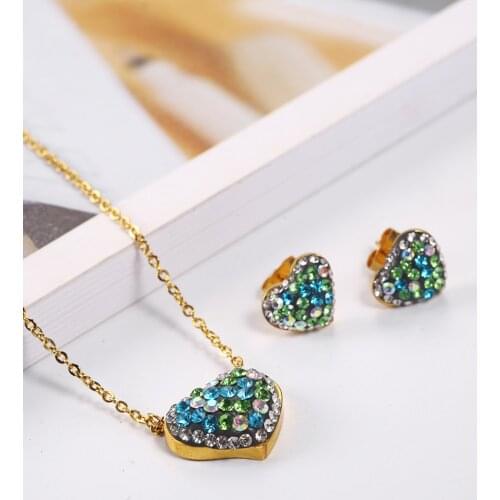 OUFEI Stainless Steel Jewelry Women Vogue 2019 Charm Heart Necklace Earrings Set Jewelry Sets Accessories jewellery Mass Effect