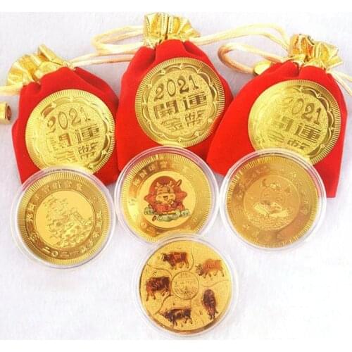 2021 Year Of The Ox Commemorative Coin Lucky China Souvenir Collectible Coin