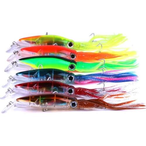 Plastic Fishing Lure Big Octopus Sea Fishing Bait Lifelike Swimbait Octopus Bait with Treble Fishing Hooks Tackle Accessories