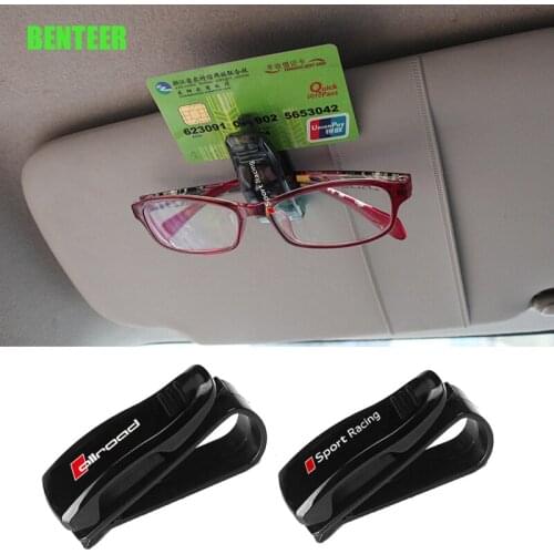 Plastic car sunshade car glass clip holder sticker For Audi sline quatrro A1 A3 A4 A5 A6 A7 A8 Q1 Q3 Q5 Q7 Q8 TT B5 B6 B7 B8 B9