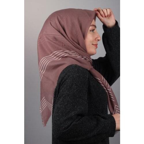 POLOİST SOLID COLOR VERA STRIPE COTTON SCARF-DESEN-01-RENK-14