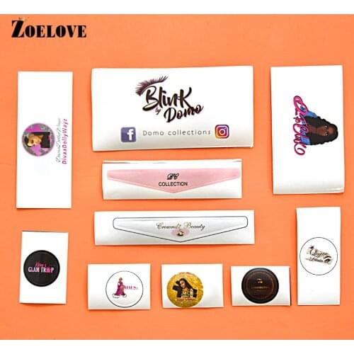 Custom Logo For Mink Lashes Logo Stickers Wholesale False Eyelashes Free Design Brand Name Logos Customized Private Label