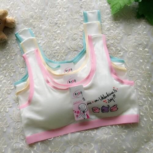 Girls casual sports underwear development period children students girls cartoon printing bra without steel ring sports vest