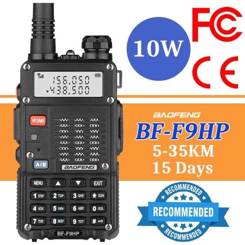 Professional Walkie Talkie 100 KM CB Radio Baofeng F9HP High Power 10W Dual Band 2 Way Ham Radio hf Transceiver VHF UHF BF-F9HP