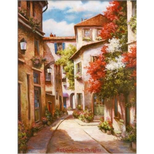 Needlework for embroidery DIY DMC High Quality - Counted Cross Stitch Kits 14 ct Oil painting - Mediterranean Villa II
