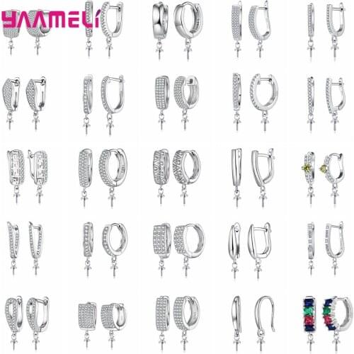 Handmade Earrings Accessories Supplies 925 Sterling Silver Earring Hooks Clasps For DIY Fine Earrings Jewelry Making Material
