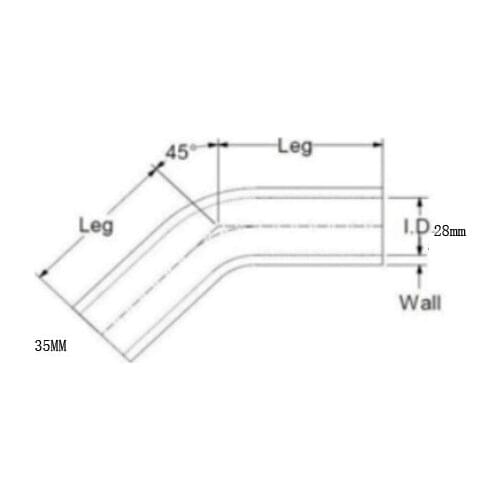 Custom hose 45bend hose id 28/35MM HOSE LONG 50MM