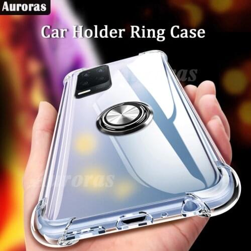 Auroras For Realme Narzo 30A Case Full Protection Soft Airbag Silicone Cover For Realme Narzo 30 5G Ring Holder Case