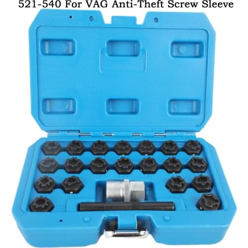 22Pcs Special Tire Anti-theft Screw Removal Tool Anti-Theft Screw Sleeve For VAG Locking Wheel Nut Sleeve Kit