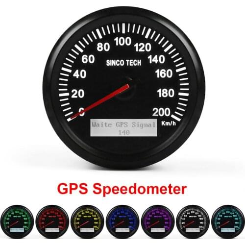 Universal 85mm GPS Speedometer Gauge 200km/h For Car Truck Boat Motor Auto With 7 Colors Backlight 12V 24V With GPS Antenna