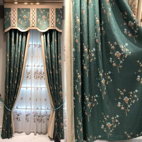 High Quality Garden European Style Embroidered Elegant Villa Bedroom Curtains with Luxurious Voile Curtain for Living Room Hotel