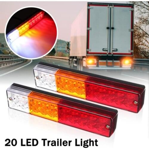2pcs Waterproof 20led 12V Tail Light ATV Trailer Truck LED Yacht Car Taillight Reverse Indicator Brake Stop Turn Signal Lamp