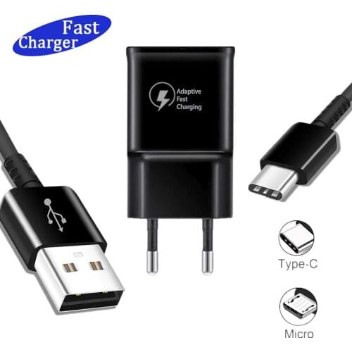 USB Charger Mobile Phone Charger Adapter For Xiaomi Poco X3 F3 Samsung S10 S9 Huawei P30 Pro OnePlus 18W Fast Charger USB Cable
