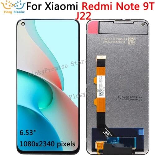 For xiaomi redmi note 9T lcd display touch screen digitizer with frame assembly for redmi note9T J22 lcd
