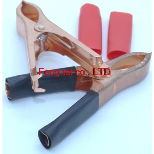 1pair Large crocodile battery terminal car wire clip Charging test and measurement clip to copper plating thickening
