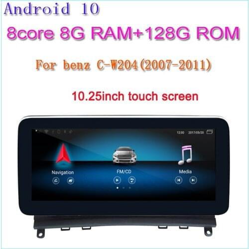 1920*720P HD Screen Android10 Car Radio Navigation Multimedia Player for Mercedes Benz C-W204 C180 C200 C300 2007-2010 GPS BT