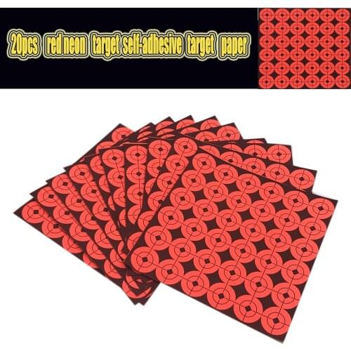 20pcs neon red target bullseye sticker outdoor shooting target self-adhesive bullseye red sticker