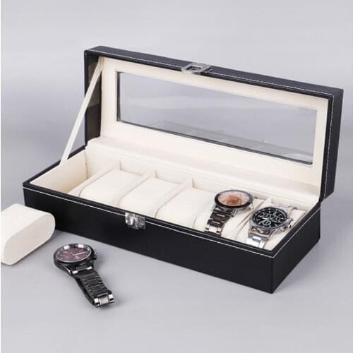 3/4/5/6/8 Grids Watch Box PU Leather Watch Case Holder Organizer for Men Quartz Watch Jewelry Boxes Display Best Gift
