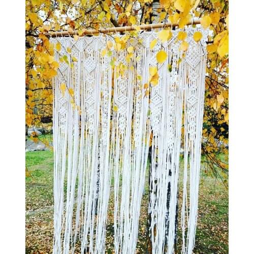 96cm x 150cm Large Macrame Curtain,Macrame Wedding Arch Backdrop, Macrame Wall Hanging, Boho Door Window Curtain, Photo Backdrop