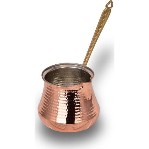 100% Pure CopperTurkish Coffee Pot Extra Large Size Vintage Brass Handle Nonstick Original Maker Traditional Fancy Coffee Pot