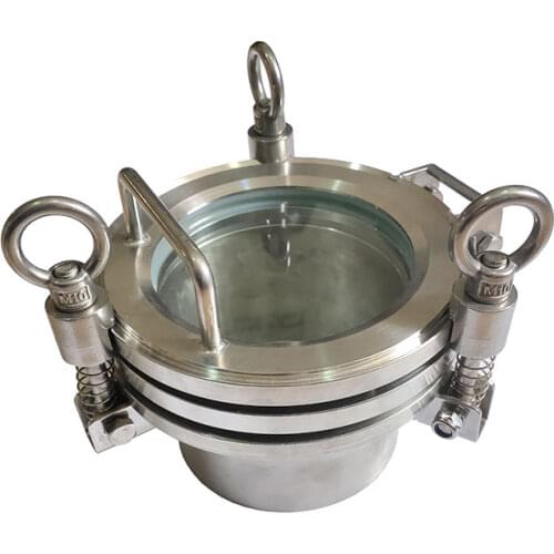 Quick Opening Manhole High Pressure 1.0Mpa with Neck Flange Sight Glass SS304/Carbon Steel Chemical Grade Manhole DN50-DN200