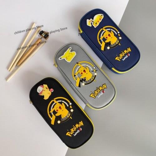 Pokemon Pikachu Pencil Case Cartoon Pencil Case Large Capacity Cute School Supplies Children Stationery Storage Kid Pencil Bag