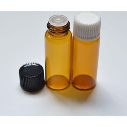 Fast Shipping 5ml Amber Glass Bottle with Orifice Reducer and Cap Small Essential Small Oil Bottle
