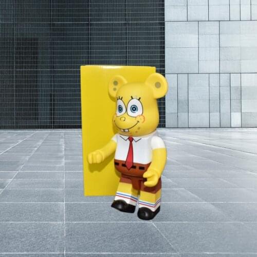 Bearbricklys 28cm 400% Toy Building Blocks Bear Toy Sponge Action Toy Figures Garage Kits DIY Paint Dolls