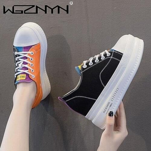 Outdoor Platform Women Sneakers Autumn Stylish Thick Sole Casual Shoes 8CM Breathable Canvas Walking Shoes Woman Zapatos Mujer