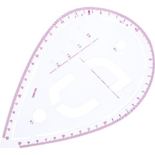 LMDZ Plastic French Curve Sewing Ruler Tailor Measuring Multifunction Sleeve Ruler for Sewing Clothing Making Drawing Tool