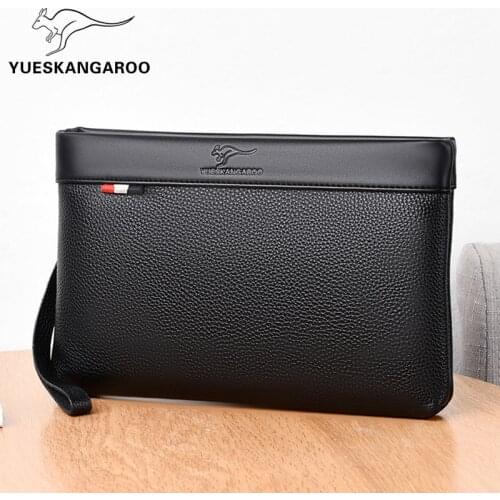 Fashion Mens Envelope Clutch Bag First layer Cowhide Hand grasp bags Evening Party Luxury Large Capacity handbag Purses bolsas