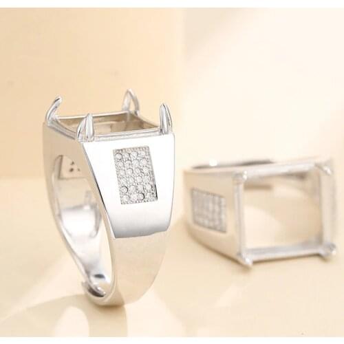 13*13mm 925 STERLING SILVER Semi Mount Bases Blanks base blank Pad ring Setting jewelry findings (without stone) A5383