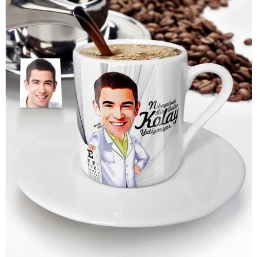 Personalized Mr Ophthalmologist Cartoon Turkish coffee Cup-1