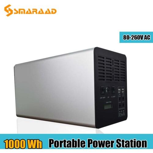 Portable Power Station 1000Wh Solar Generator (Peak1500W) 100V~240V AC Outlets Backup Battery Pack CPAP Outdoor RV/Van