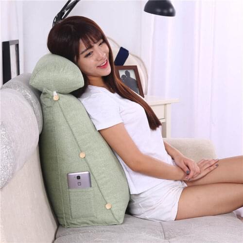 Simple Solid Color Backrest Pillow Office Chaise Lounge Driving Support Waist Cushion Warm Sleeping Tatami Mattress Home Decor