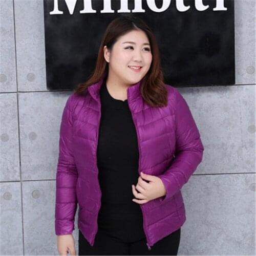 Plus Size 8XL 2020 autumn winter new light and thin down jacket womens slim fashion Korean version of the womens jacket D481