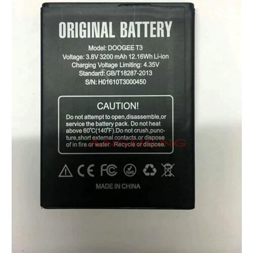 High Quality 3200Mah T3 battery for DOOGEE T3 4.7inch MTK6753 Smartphone