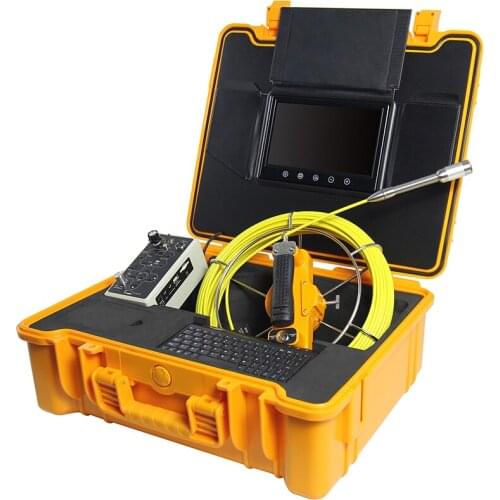 50M Fiberglass Cable Pipe Drain Inspection Camera Pipe Locator With DVR Keyboard 512hz Transmitter 7 INCH Color LCD AVI Video