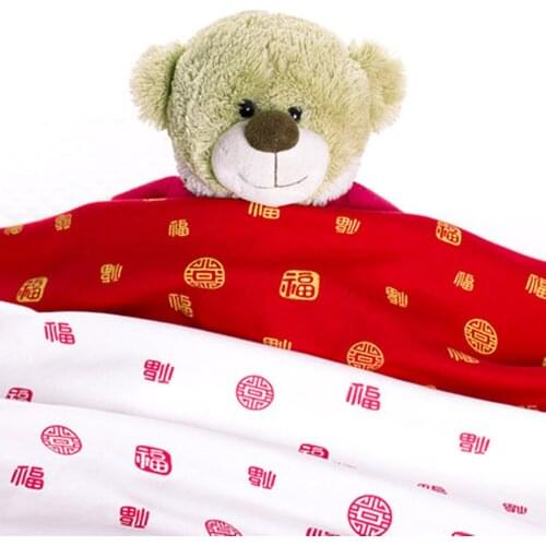 1 Meter 100% Cotton Infants Baby Fabrics Double-side Knitted Elastic Printed Twill Cloth Tissue DIY Sewing Garments Red Textile
