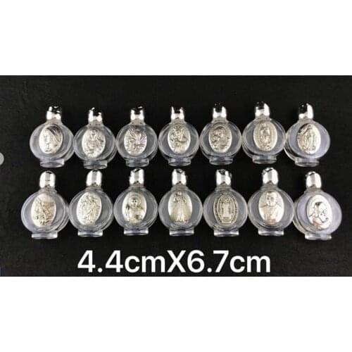 10pcs per lot metal sculpture of Jesus Our Lady of the Holy Catholic Christianity bottle holy bible water