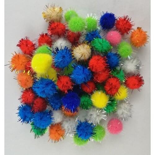 100PCS 15MM Pompom Fluffy Ball DIY Sewing Supplies Plush Cloth Craft Pom Pom Ball Hair Ball Sewing Garland Craft Home Decoration